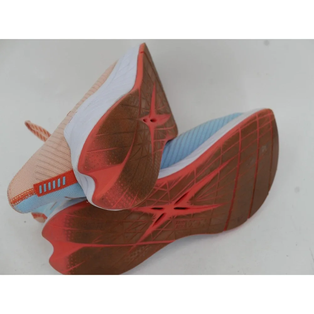 Hoka One One Carbon X3 Shoes Peach Blue Knit Running Sneaker Womens 11 No Insole